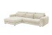 Ecksofa >BARURA< links/rechts aufbaubar,  6 Kissen, Cord beige "cream" - 333x90x194 (BxHxT)
