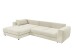 Ecksofa >BARURA< links/rechts aufbaubar,  6 Kissen, Cord beige "cream" - 333x90x194 (BxHxT)