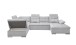 Wohnlandschaft >MEDAN< Schlaffunktion, Bettkasten, 3 Kopfstützen, Armlehnfunktion, in light grey - 324x107x170/218 (BxHxT)