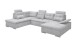 Wohnlandschaft >MEDAN< Schlaffunktion, Bettkasten, 3 Kopfstützen, Armlehnfunktion, in light grey - 324x107x170/218 (BxHxT)