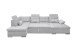 Wohnlandschaft >MEDAN< Schlaffunktion, Bettkasten, 3 Kopfstützen, Armlehnfunktion, in light grey - 324x107x170/218 (BxHxT)