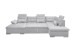 Wohnlandschaft >MEDAN< Schlaffunktion, Bettkasten, 3 Kopftützen, Armlehnfunktion, in light grey - 324x107x170/218 (BxHxT))