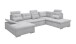 Wohnlandschaft >MEDAN< Schlaffunktion, Bettkasten, 3 Kopftützen, Armlehnfunktion, in light grey - 324x107x170/218 (BxHxT))