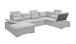 Wohnlandschaft >MEDAN< Schlaffunktion, Bettkasten, 3 Kopftützen, Armlehnfunktion, in light grey - 324x107x170/218 (BxHxT))