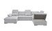 Wohnlandschaft >MEDAN< Schlaffunktion, Bettkasten, 3 Kopftützen, Armlehnfunktion, in light grey - 324x107x170/218 (BxHxT))