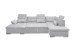 Wohnlandschaft >MEDAN< Schlaffunktion, Bettkasten, 3 Kopftützen, Armlehnfunktion, in light grey - 324x107x170/218 (BxHxT))