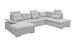 Wohnlandschaft >MEDAN< Schlaffunktion, Bettkasten, 3 Kopftützen, Armlehnfunktion, in light grey - 324x107x170/218 (BxHxT))