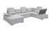 Wohnlandschaft >MEDAN< Schlaffunktion, Bettkasten, 3 Kopftützen, Armlehnfunktion, in light grey - 324x107x170/218 (BxHxT))