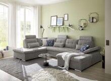 Wohnlandschaft >MEDAN< Schlaffunktion, Bettkasten,...