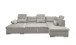 Wohnlandschaft >MEDAN< Schlaffunktion, Bettkasten, 3 Kopftützen, Armlehnfunktion, in Bezug "taupe" - 324x107x170/218 (BxHxT)