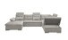 Wohnlandschaft >MEDAN< Schlaffunktion, Bettkasten, 3 Kopftützen, Armlehnfunktion, in Bezug "taupe" - 324x107x170/218 (BxHxT)