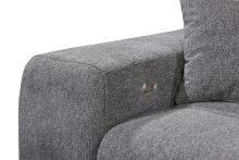 Ecksofa >SYDNEY< Elektrische Sitztiefenverstellung, 3 verstellbare Kopfstützen, Bettkasten, in anthrazit - 268x105x172 (BxHxT)