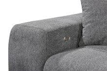 Ecksofa >SYDNEY< Elektrische Sitztiefenverstellung, 3 verstellbare Kopfstützen, Bettkasten, in anthrazit - 268x105x172 (BxHxT)