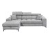 Ecksofa >SYDNEY< Elektrische Sitztiefenverstellung, 3 verstellbare Kopfstützen, Bettkasten, Bezugsstoff "taupe" - 268x105x172 (BxHxT)