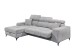 Ecksofa >SYDNEY< Elektrische Sitztiefenverstellung, 3 verstellbare Kopfstützen, Bettkasten, Bezugsstoff "taupe" - 268x105x172 (BxHxT)