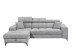 Ecksofa >SYDNEY< Elektrische Sitztiefenverstellung, 3 verstellbare Kopfstützen, Bettkasten, Bezugsstoff "taupe" - 268x105x172 (BxHxT)