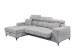 Ecksofa >SYDNEY< Elektrische Sitztiefenverstellung, 3 verstellbare Kopfstützen, Bettkasten, Bezugsstoff "taupe" - 268x105x172 (BxHxT)