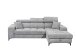 Ecksofa >SYDNEY< Elektrische Sitztiefenverstellung, 3 verstellbare Kopfstützen, Bettkasten, Bezugsstoff "taupe" - 268x105x172 (BxHxT)