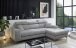 Ecksofa >SYDNEY< Elektrische Sitztiefenverstellung, 3 verstellbare Kopfstützen, Bettkasten, Bezugsstoff "taupe" - 268x105x172 (BxHxT)