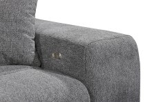 Ecksofa >SYDNEY< Elektrische Sitztiefenverstellung, 5 verstellbare Kopfstützen, Bettkasten, in anthrazit - 268x105x172 (BxHxT)