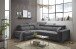 Ecksofa >SYDNEY< Elektrische Sitztiefenverstellung, 5 verstellbare Kopfstützen, Bettkasten, in anthrazit - 282x105x198 (BxHxT)