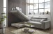 Ecksofa >SYDNEY< Elektrische Sitztiefenverstellung, 5 verstellbare Kopfstützen, Bettkasten, Bezugsstoff "taupe" - 268x105x172 (BxHxT)