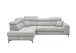 Ecksofa >SYDNEY< Elektrische Sitztiefenverstellung, 5 verstellbare Kopfstützen, Bettkasten, Bezugsstoff "taupe" - 268x105x172 (BxHxT)