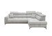Ecksofa >SYDNEY< Elektrische Sitztiefenverstellung, 5 verstellbare Kopfstützen, Bettkasten, Bezugsstoff "taupe" - 268x105x172 (BxHxT)