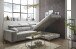 Ecksofa >SYDNEY< Elektrische Sitztiefenverstellung, 5 verstellbare Kopfstützen, Bettkasten, Bezugsstoff "taupe" - 268x105x172 (BxHxT)