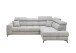 Ecksofa >SYDNEY< Elektrische Sitztiefenverstellung, 5 verstellbare Kopfstützen, Bettkasten, Bezugsstoff "taupe" - 268x105x172 (BxHxT)