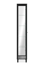 Glasvitrine >Albi< 1 Tür links/recht montierbar, 4 Böden, in Schwarz, - 33x189x33cm (BxHxT)