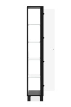 Glasvitrine >Albi< 1 Tür links/recht montierbar, 4 Böden, in Schwarz, - 33x189x33cm (BxHxT)