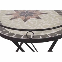 Gartentisch >STELLA< in schwarz, Mosaik Keramik - 68x60x41cm (BxHxT)