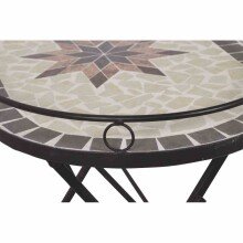 Gartentisch >STELLA< in schwarz, Mosaik Keramik - 68x60x41cm (BxHxT)