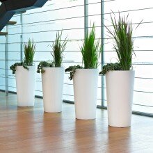 Übertopf >TUIT< in weiß, Polypropylen - 33x61x33x33cm (BxHxTxD)