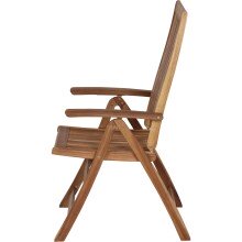 Gartensessel >PALEROS< klappbar, in natur, Akazienholz - 70x113x60cm (BxHxT)