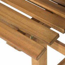 Gartenbank >SANTANA< in natur, Akazienholz - 140x92,5x67,5cm (BxHxT)