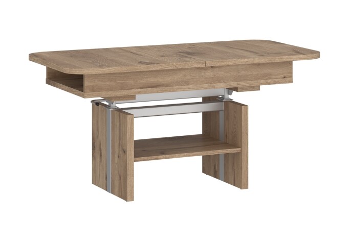 Couchtisch >CORTADO< ausziehbar bis 150cm, höhenverstellbar bis 72cm, in Viking Eiche Dekor - 110/150x56/72x65cm (BxHxT)