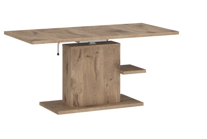 Couchtisch >CORTADO< höhenverstellbar bis 73cm, in Viking Eiche Dekor - 110x55/73x65cm (BxHxT)