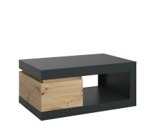 Couchtisch >LUCI< Schublade, in Artisan Eiche/Kosmos Grau - 110x50x70cm (BxHxT)