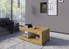 Couchtisch >LUCI< in Artisan Eiche Dekor / Alpinweiß - 104x45x64 (BxHxT)