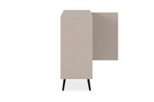 Kommode >Arona< 2 Türen, 2 Böden, in Sand / Schwarz - 90x90x38cm (BxHxT)