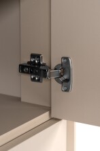 Kommode >Arona< 2 Türen, 2 Böden, in Sand / Schwarz - 90x90x38cm (BxHxT)