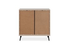 Kommode >Arona< 2 Türen, 2 Böden, in Sand / Schwarz - 90x90x38cm (BxHxT)