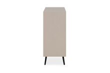 Kommode >Arona< 2 Türen, 2 Böden, in Sand / Schwarz - 90x90x38cm (BxHxT)