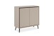 Kommode >Arona< 2 Türen, 2 Böden, in Sand / Schwarz - 90x90x38cm (BxHxT)
