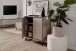 Kommode >Arona< 2 Türen, 2 Böden, in Sand / Schwarz - 90x90x38cm (BxHxT)