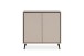 Kommode >Arona< 2 Türen, 2 Böden, in Sand / Schwarz - 90x90x38cm (BxHxT)