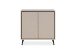 Kommode >Arona< 2 Türen, 2 Böden, in Sand / Schwarz - 90x90x38cm (BxHxT)