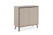 Kommode >Arona< 2 Türen, 2 Böden, in Sand / Schwarz - 90x90x38cm (BxHxT)